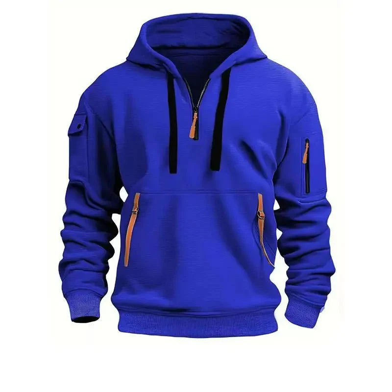 Heren hoodie met capuchon en ritsen