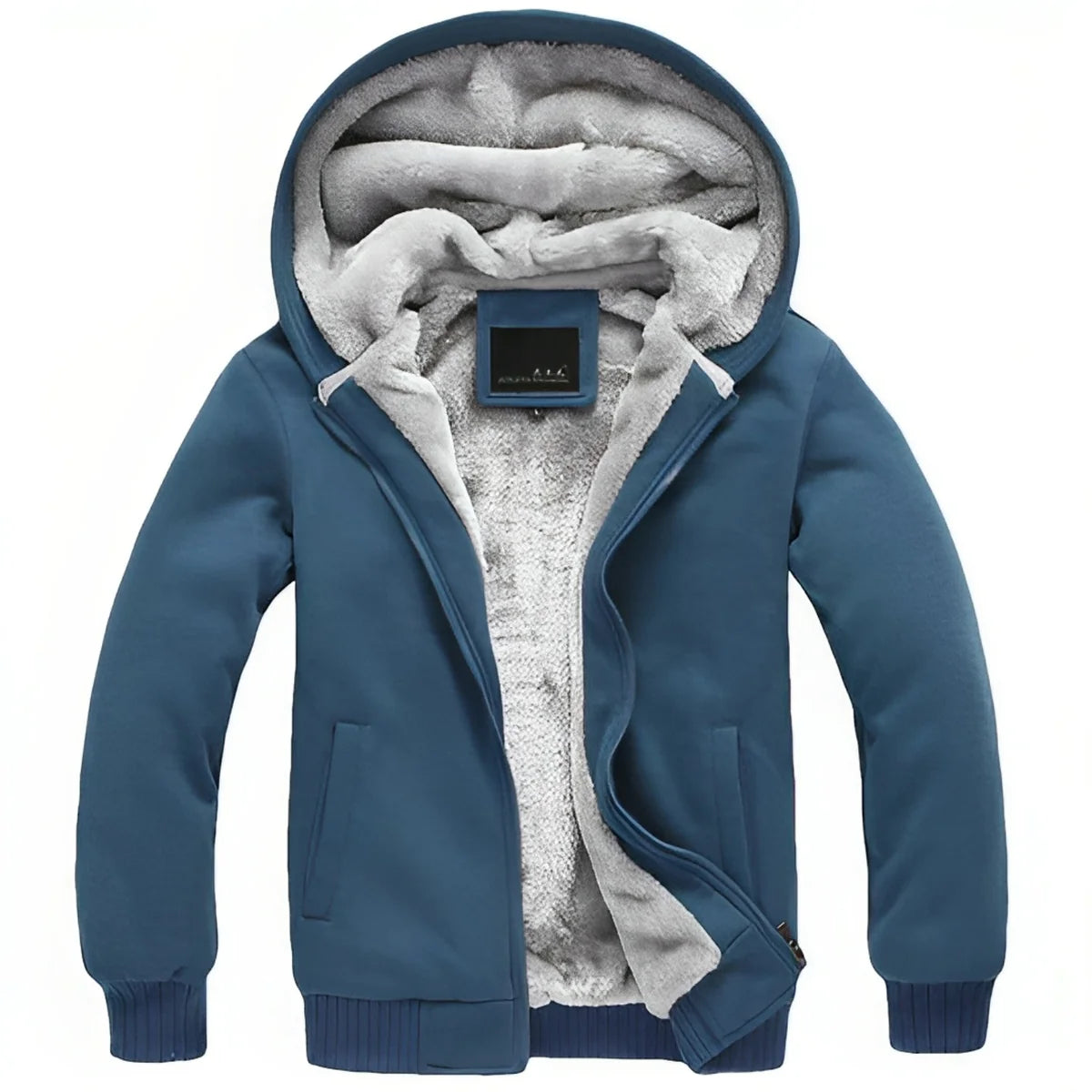 Fluffy heren vest met rits en capuchon