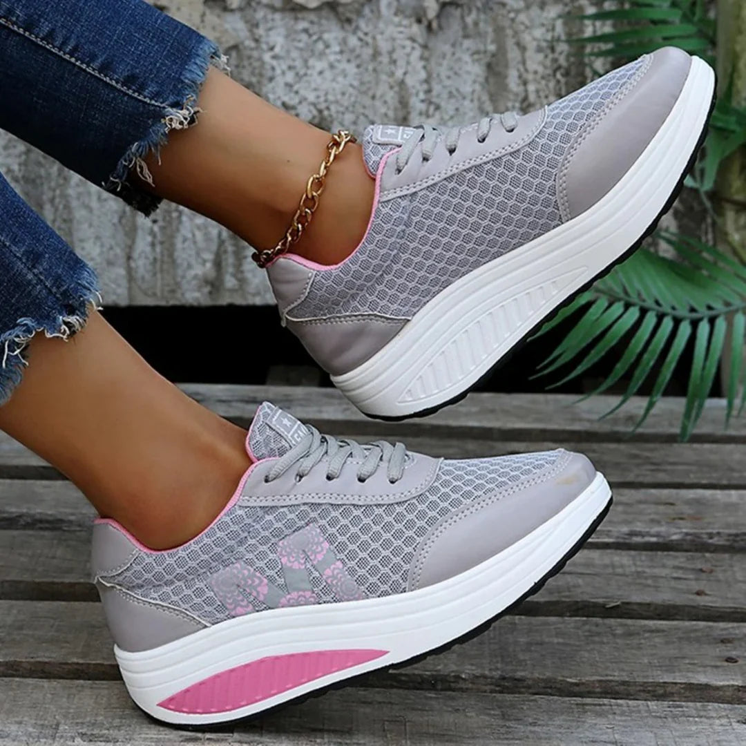 Sport stijl roze bedrukte comfortabele Arch fit sneakers