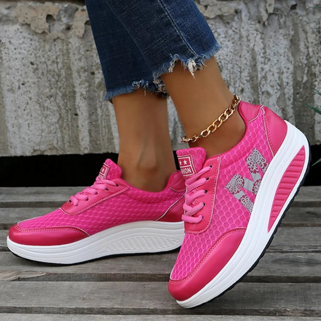 Sport stijl roze bedrukte comfortabele Arch fit sneakers