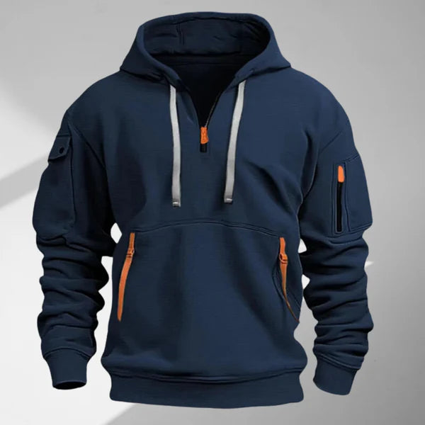 Comfortabele hoodie met ritsen voor heren