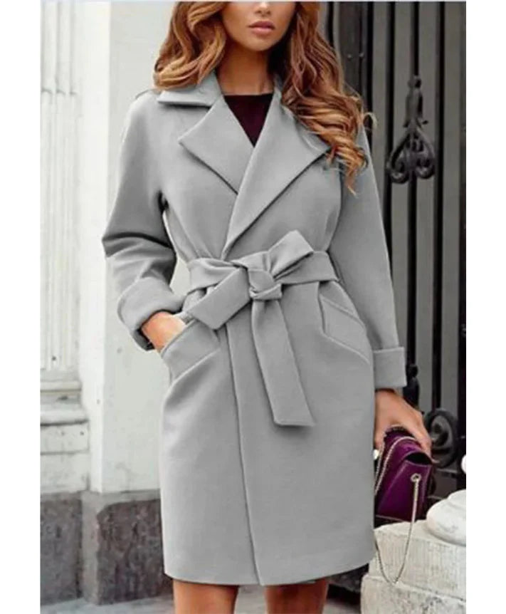 Stijlvolle Trenchcoat Dames met Ceintuur en Reverskraag