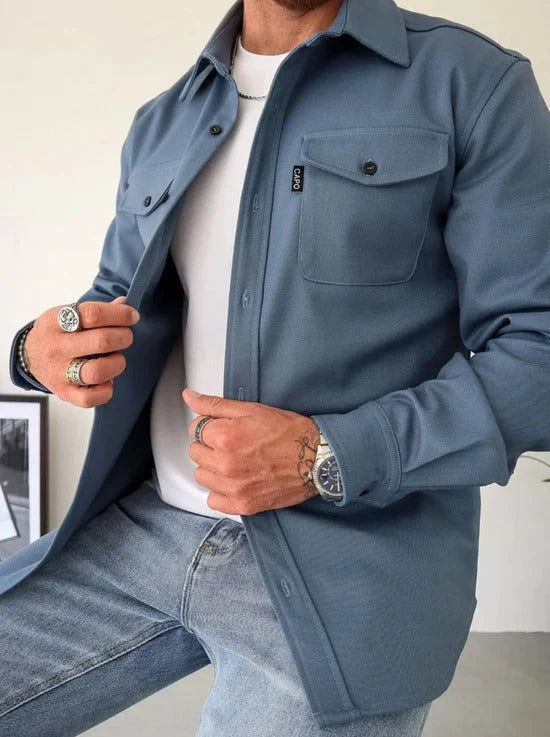 Casual overshirt met borstzakken voor heren