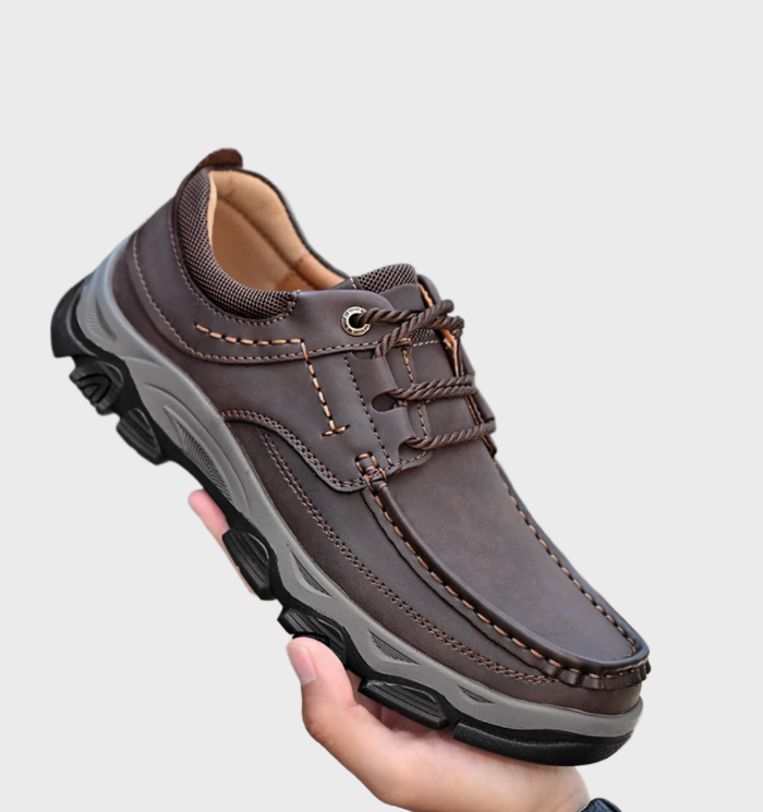 comfortabele en duurzame slip-on, anti-slip leren loafers voor mannen met een hand stiksel