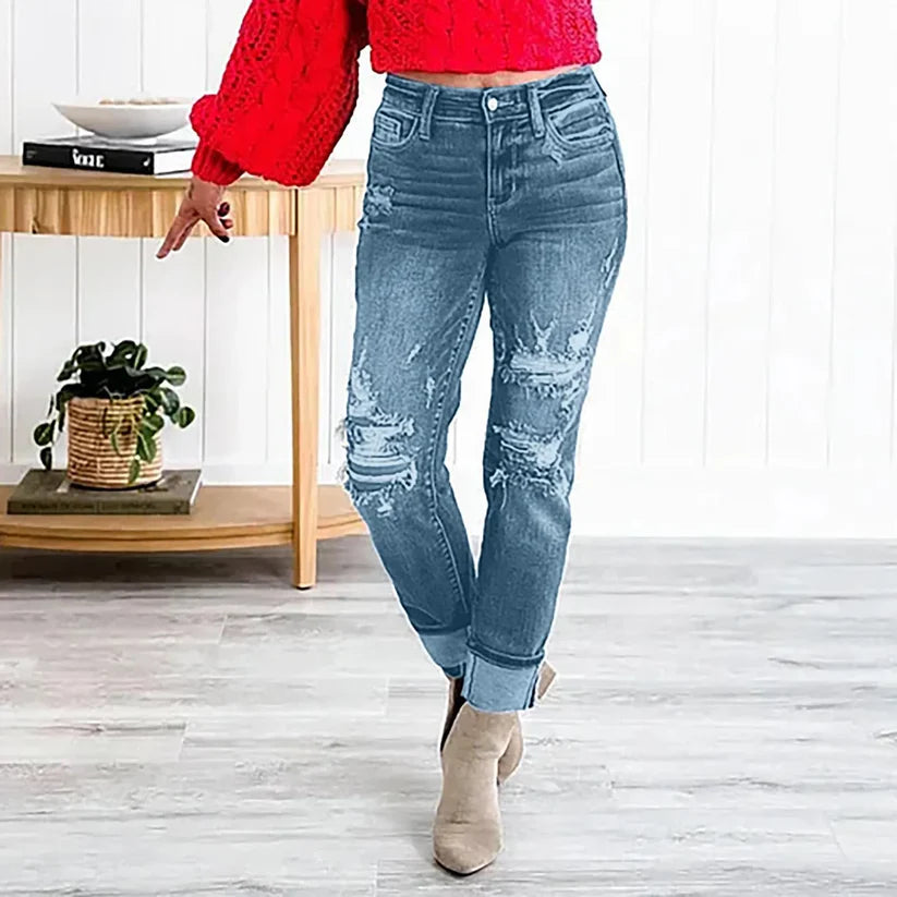 Stijlvolle stretch denim jeans voor dames