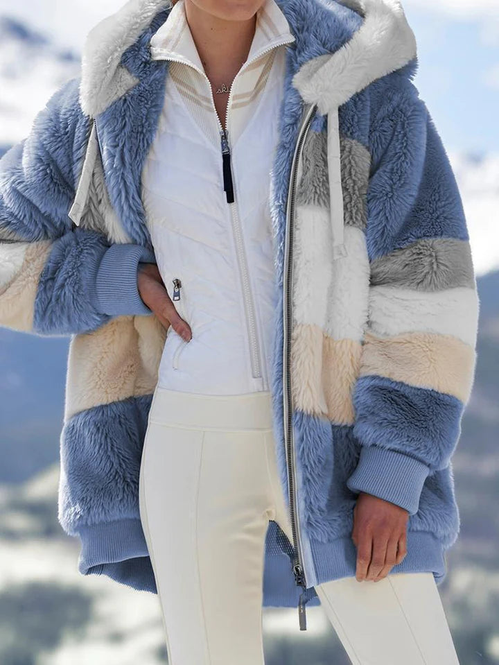 Fluffy comfortabele outdoor jas voor dames