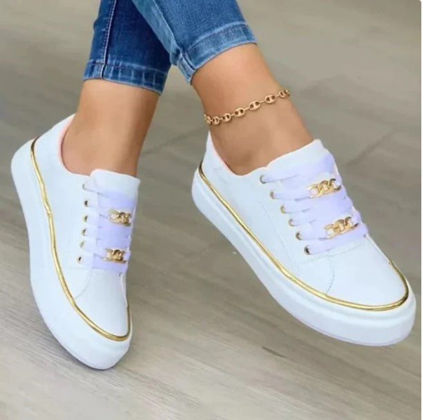 Damessneakers /Chique Gouden Accent