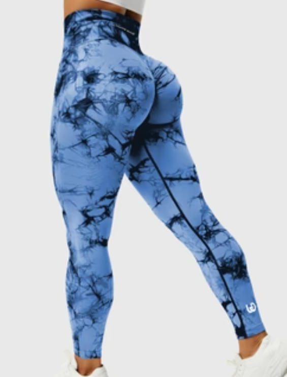 Tie Dye Legging Met Scrunch Voor Dames