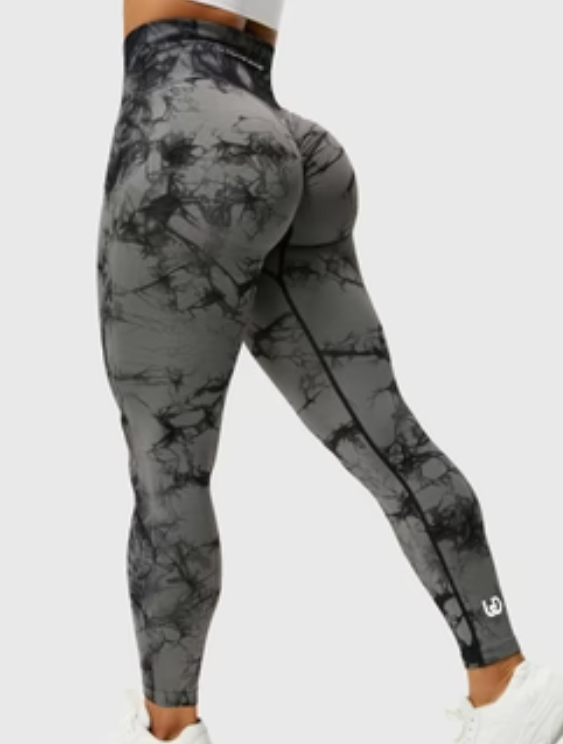 Tie Dye Legging Met Scrunch Voor Dames