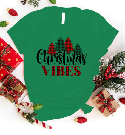 Kerst T-Shirt "Christmas Vibes"  – Stijlvol en Comfortabel