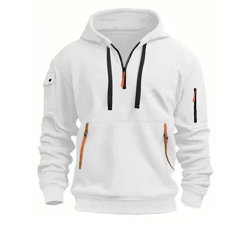 Heren hoodie met capuchon en ritsen