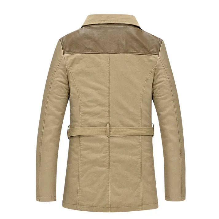 Lange geïsoleerde trenchcoat voor heren