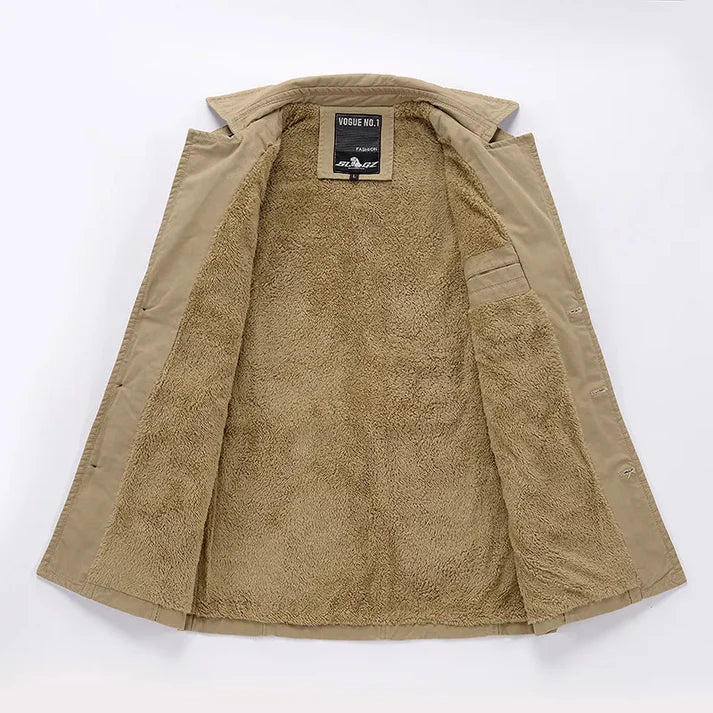 Lange geïsoleerde trenchcoat voor heren