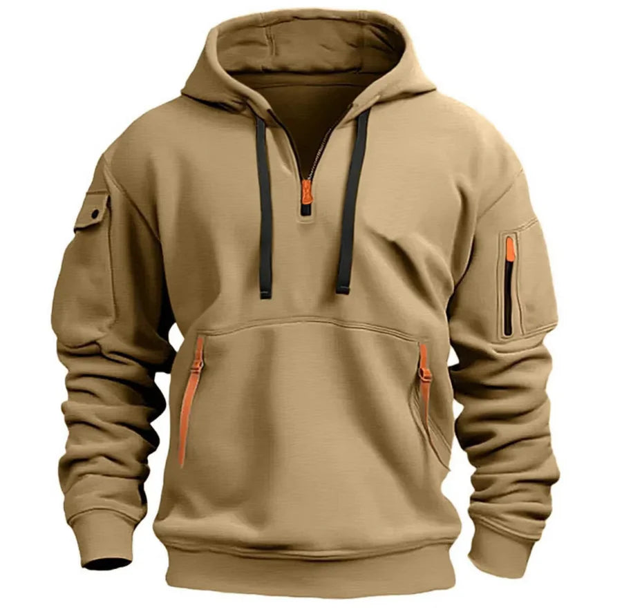 Heren hoodie met capuchon en ritsen