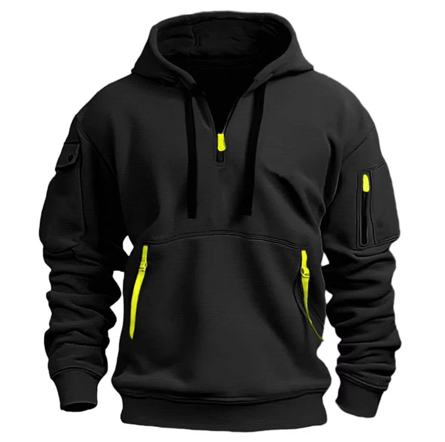 Heren hoodie met capuchon en ritsen