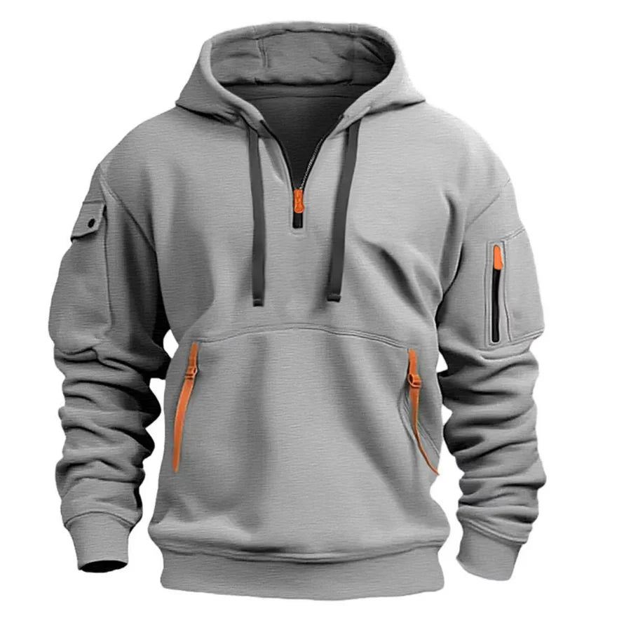 Heren hoodie met capuchon en ritsen