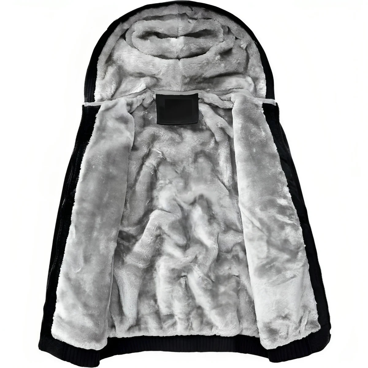 Fluffy heren vest met rits en capuchon