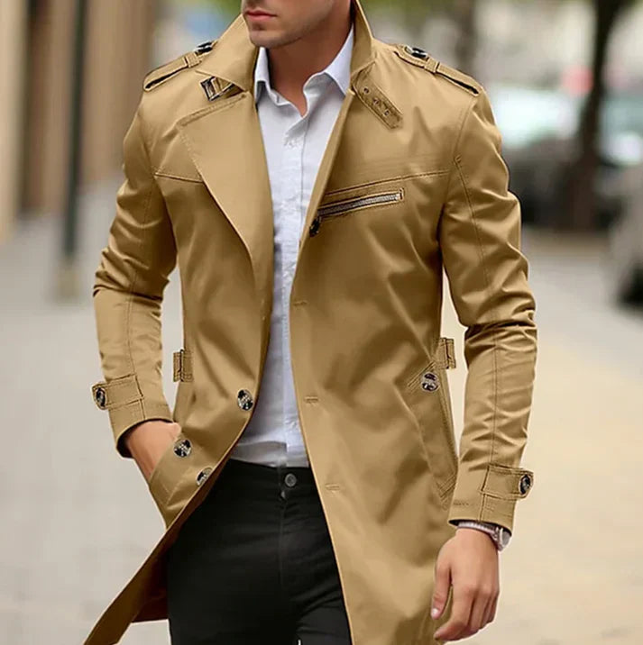 elegante lente trenchcoat voor mannen