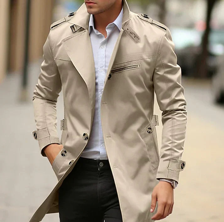 elegante lente trenchcoat voor mannen